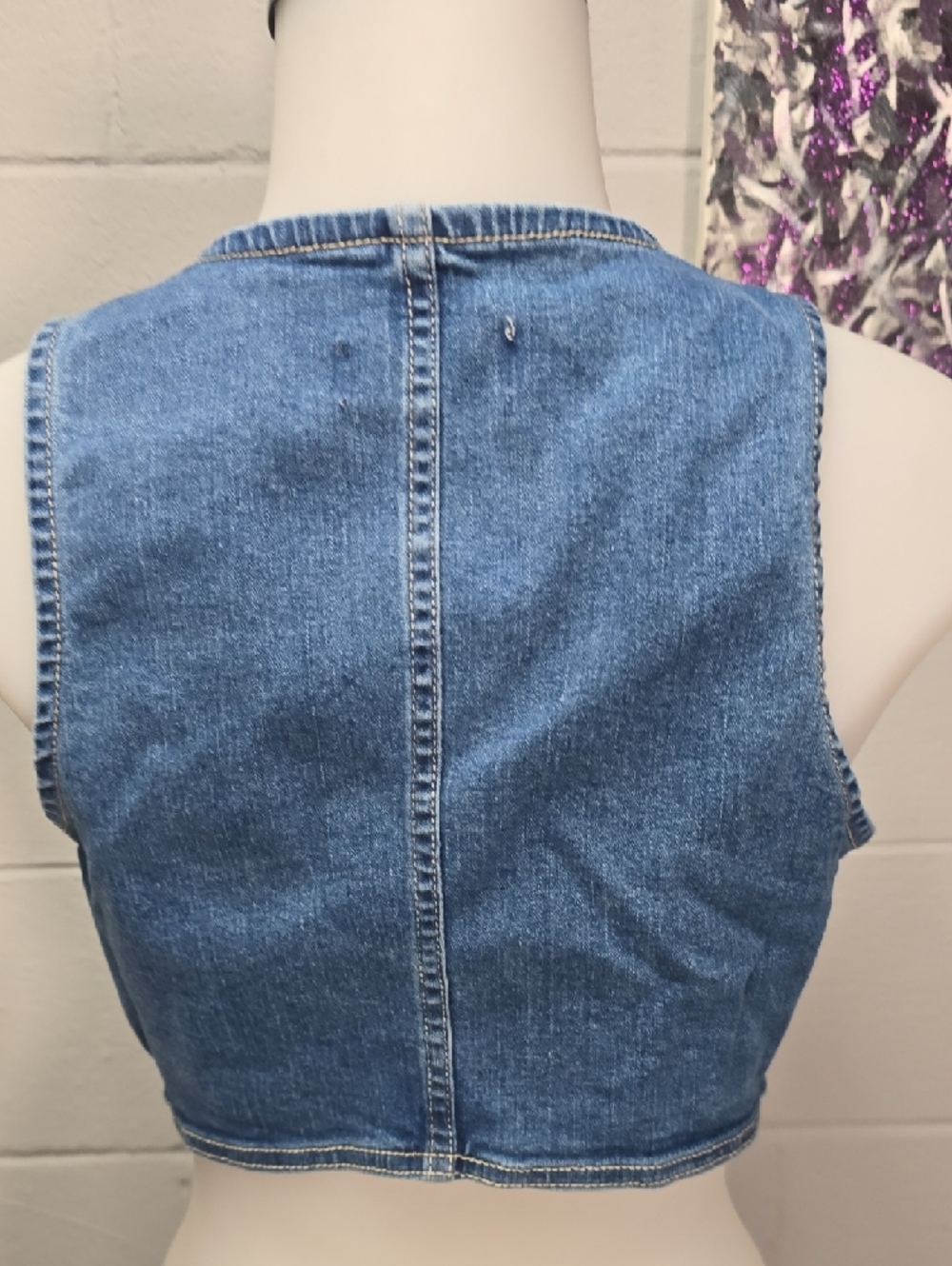 Love Tree Light Blue Denim Vest - Picture 5 of 6